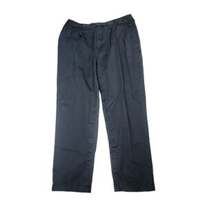 Jos A Bank Traveler 38x32 Navy Blue Cotton Pants Chinos Flat Front Cuffed